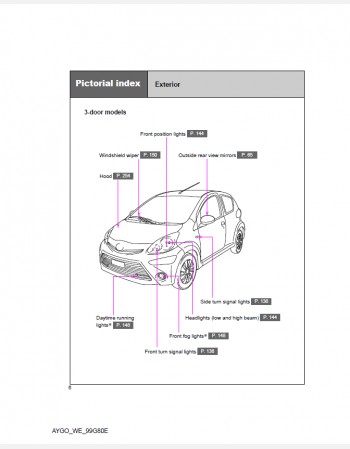 toyota aygo 2011 owners manual rhd & lhd